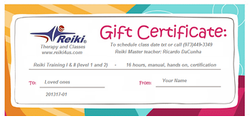 Reiki Classes certificate